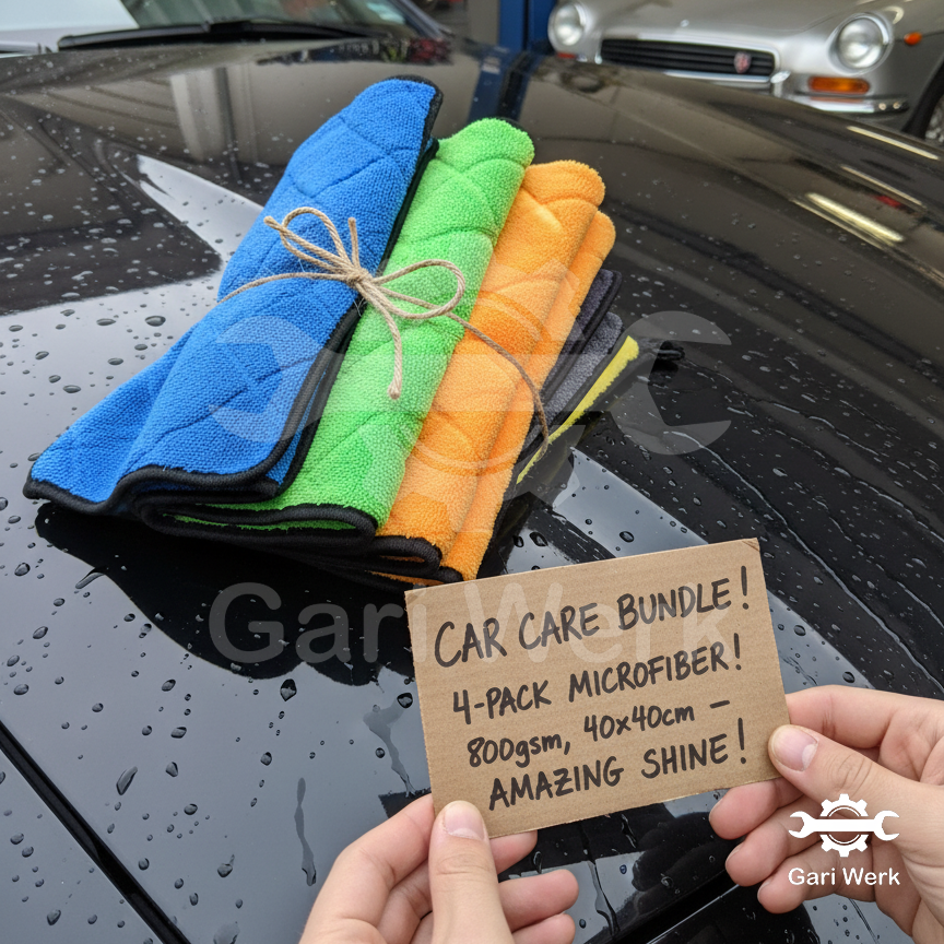 Premium 800 GSM - 40x40 Microfiber Towels (4 Pcs)