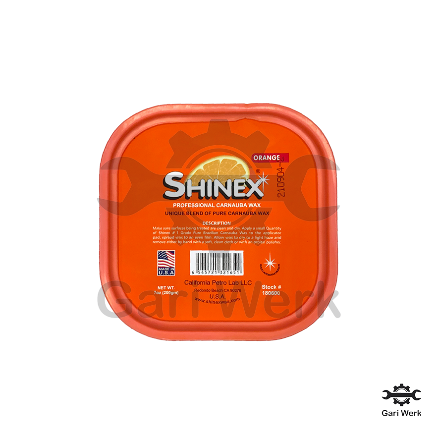 Shinex Orange Car Wax – Professional Carnauba Wax with Citrus Fragrance | Deep Shine & Paint Protection