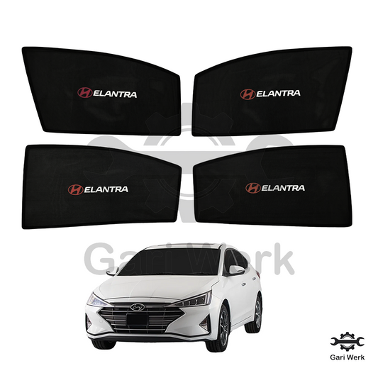 Hyundai Elantra Sun Shades with Logo – UV Protection | Heat Resistant | 4pcs Set