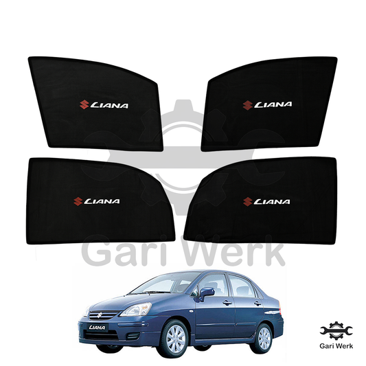 Suzuki Liana Sun Shades with Logo – UV Protection | Heat Resistant | 4pcs Set