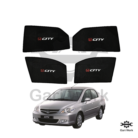 Honda City 2006 Sun Shades with Logo – Heat Resistant | 4pcs Car Window Shades | UV Protection