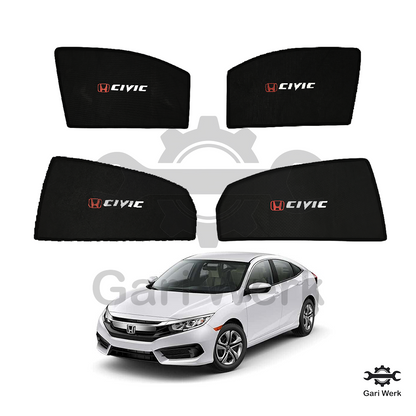 Custom Fit Sun Shades for Honda Civic 2017 | 4Pcs Set | UV & Heat Protection