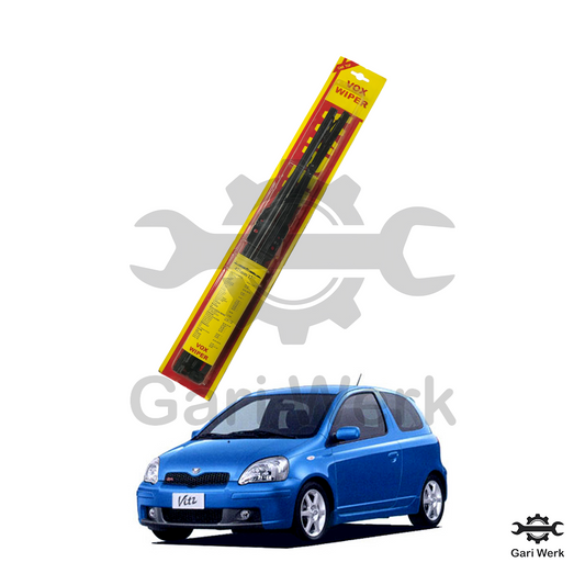 Toyota Vitz 1999–2005 (1st Gen) Metal Wiper Blades – Durable Performance