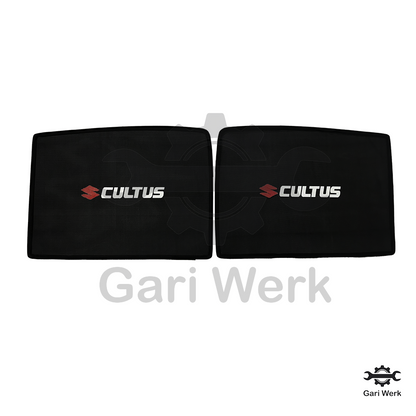 Suzuki Cultus (New Model) Sun Shades with Logo – Heat Resistant | 4pcs Set | UV Protection