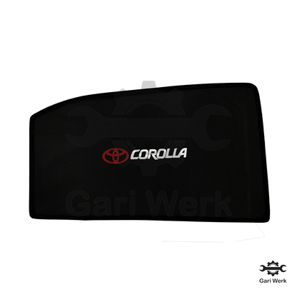 Toyota Corolla 2015 Sun Shades with Logo – Heat Resistant | 4pcs Set | UV Protection | Premium Fit