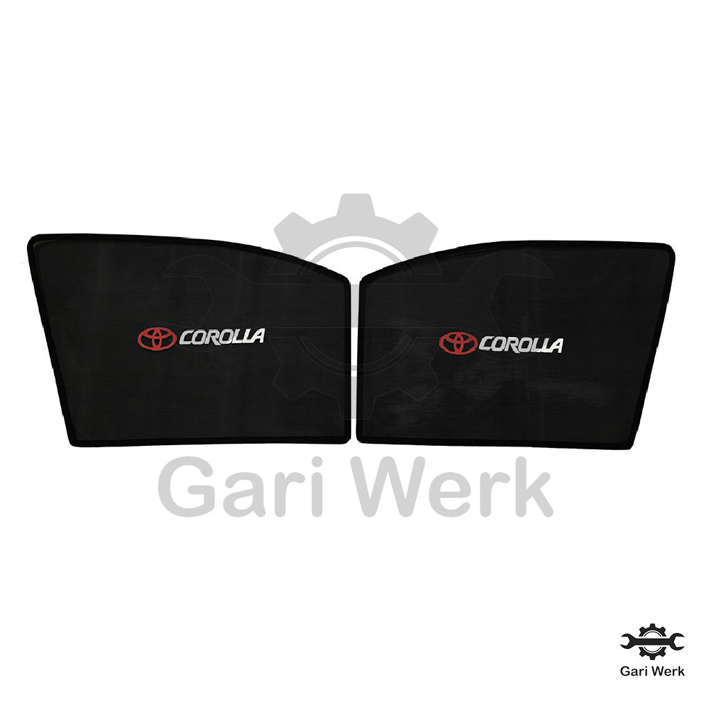 Toyota Corolla 2015 Sun Shades with Logo – Heat Resistant | 4pcs Set | UV Protection | Premium Fit
